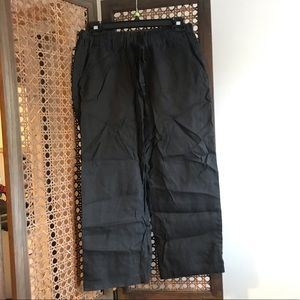 Black Cropped Linen Pants
